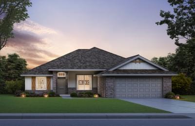 Elevation B. 1,876sf New Home in Norman, OK