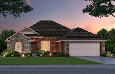 Elevation A. 2,219sf New Home in Edmond, OK
