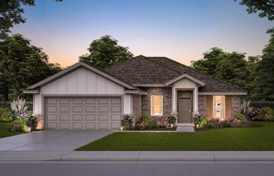 Elevation A. 1,629sf New Home in Midwest City, OK Elevation A