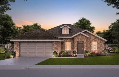 Elevation B. 1,629sf New Home in Midwest City, OK