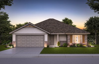 Elevation B. 1,556sf New Home in Midwest City, OK