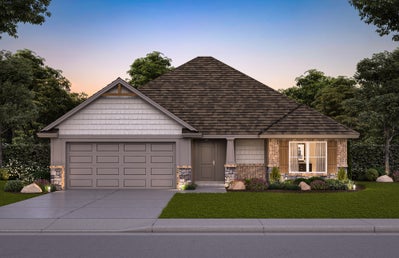 Elevation B. 1,556sf New Home in Piedmont, OK
