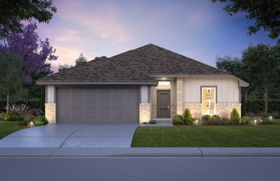 Elevation F. Pecan Home with 3 Bedrooms