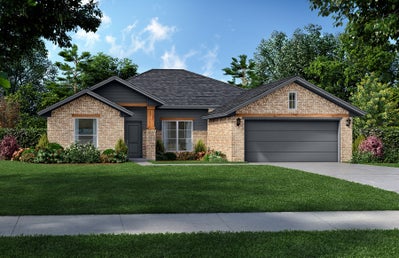 Elevation A. 1,846sf New Home in Newcastle, OK