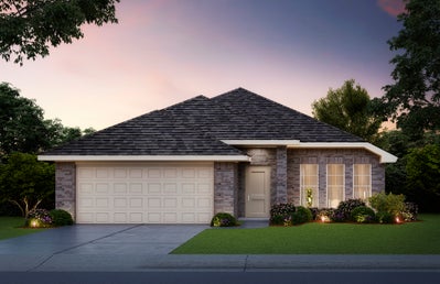 Elevation A. 1,701sf New Home in Midwest City, OK