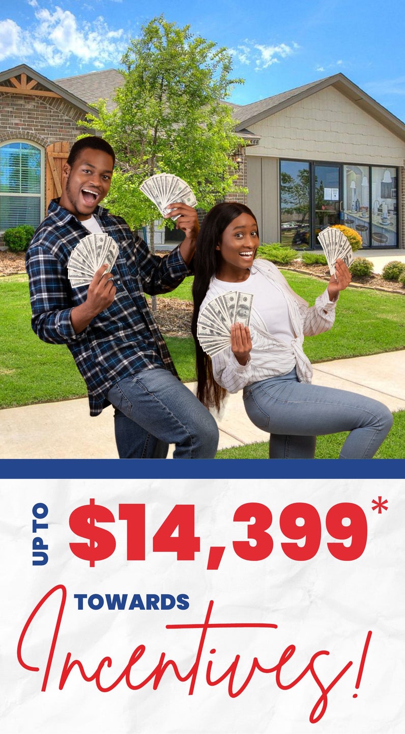 Receive up to $14,399* towards incentives on a select new home!