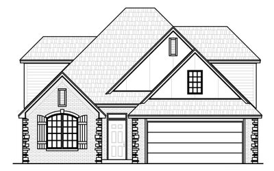 Elevation A. 2,513sf New Home in Jenks, OK